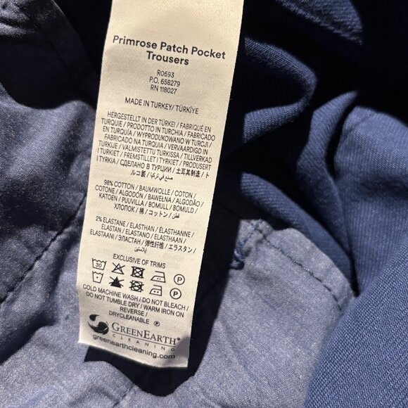 Boden Primrose Patch Pocket Wide Leg Trousers Size 14 Navy Blue - Picture 7 of 7